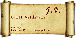 Grill Valéria névjegykártya