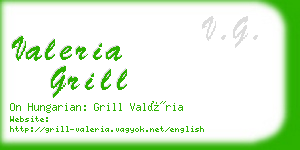 valeria grill business card